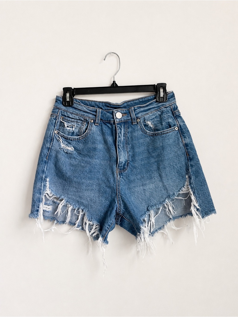 Denim Cutoff High-Waist Shorts